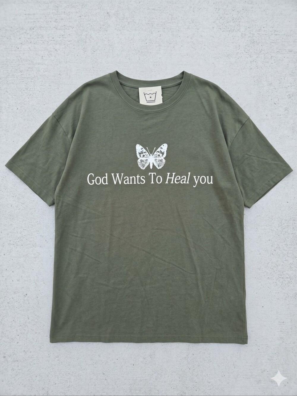 Obsessive Love NWOT God Wants To Heal You Olive Graphic Tee, Size 3X